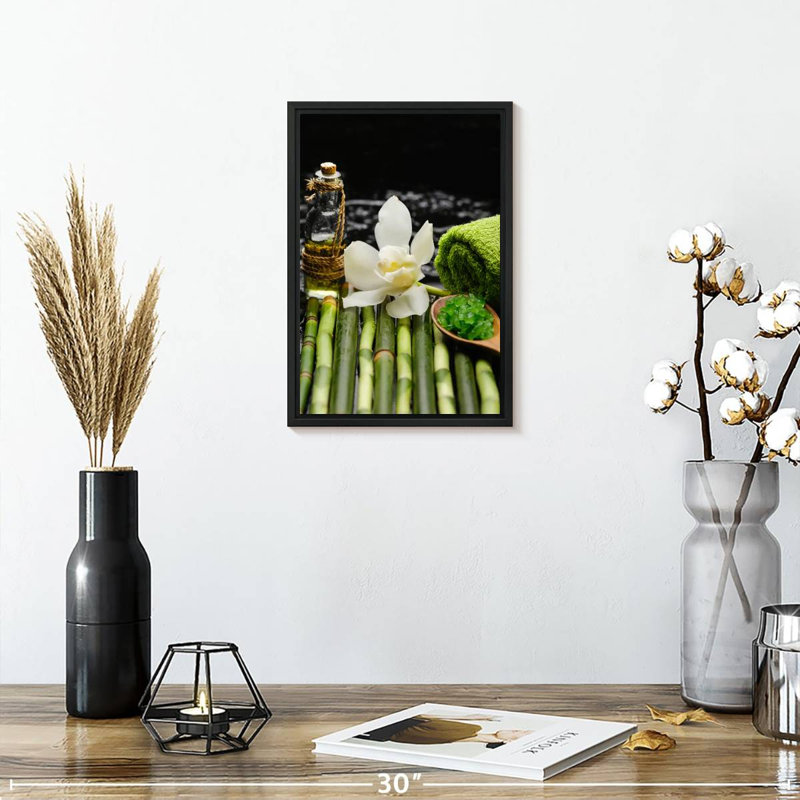 Spa thérapeutique en bambou, 9 po x 13 po, Cadre flottant noir