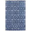 Ikat Area Rug in Blue/Dark Blue/White-72344179