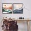 «Mountainous Landscape Flowing Stream River Modern Design» par JJ Design House LLC - Ensemble de 2 peintures sur toile à cadre flottant-75889461-75889464