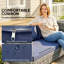 4 Piece Grey Rattan Garden Corner Sofa Set with Storage Table, Cushions and Tempered Glass Coffee Table-2114018184