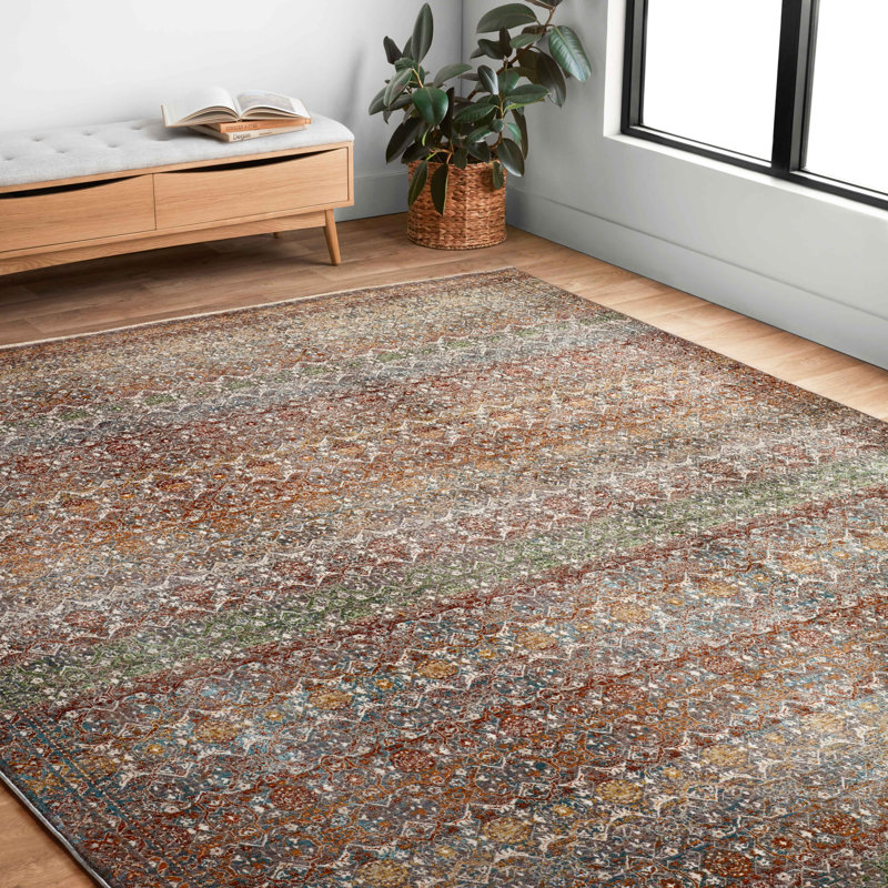 Tapis gris / brun Varena, Rectangle 5 pi 3 po x 7 pi 9 po