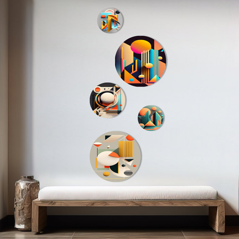 Minimal Bauhaus Dimensions III - Modern Geometric Metal Wall Décor