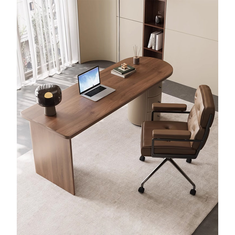 Bureau italien moderne en bois massif italien, 29.53" H x 55.12" W x 27.56" D