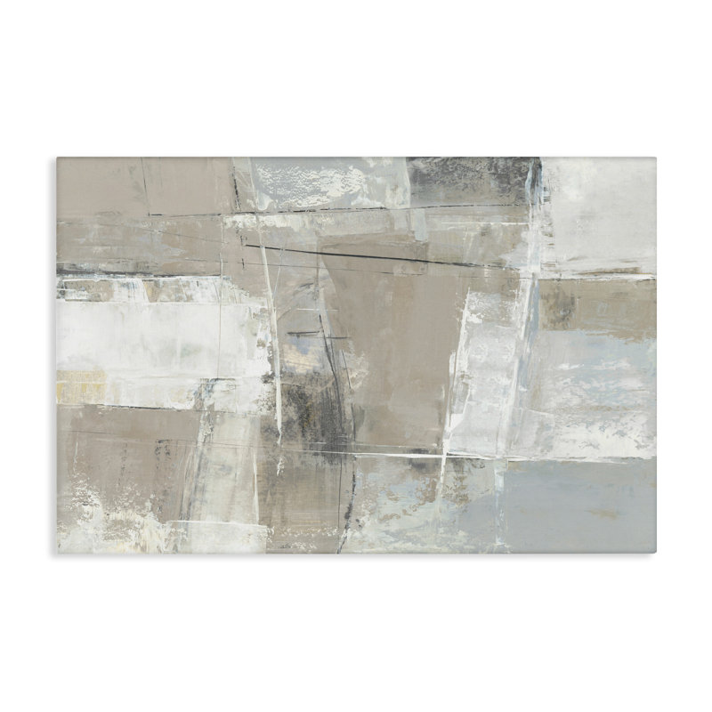 Subtle Structured Neutral Abstract Canvas Wall Art, design by Hannah Dawson, 20" H x 30" W