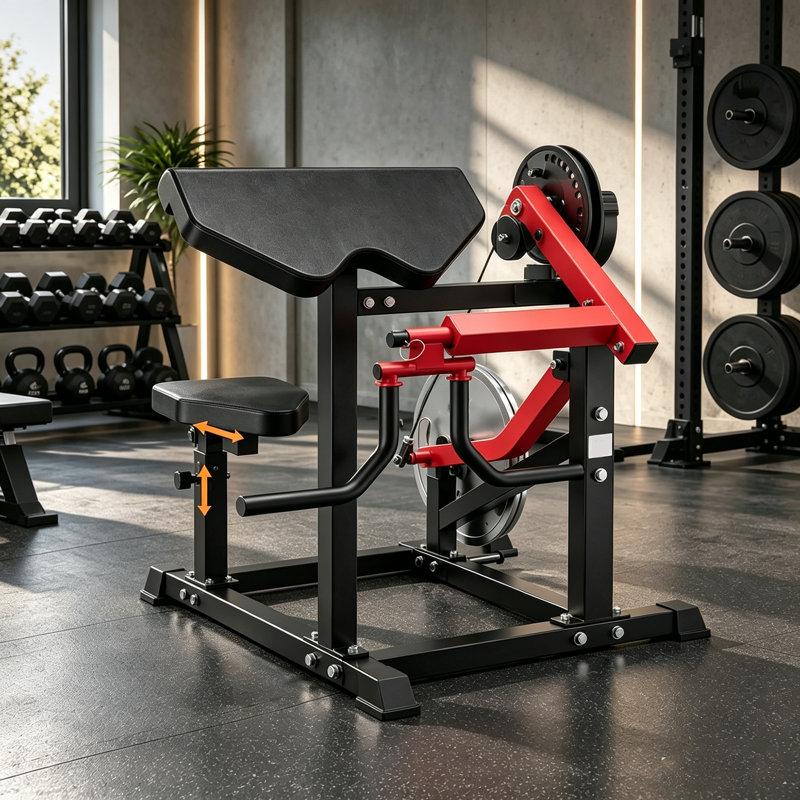 Banc de curl 2 en 1 noir et rouge et appareil de curl Bicep Curl