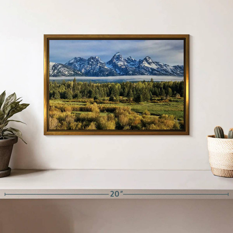 Grand Teton Sierras, Cadre flottant doré, 13 po x 9 po