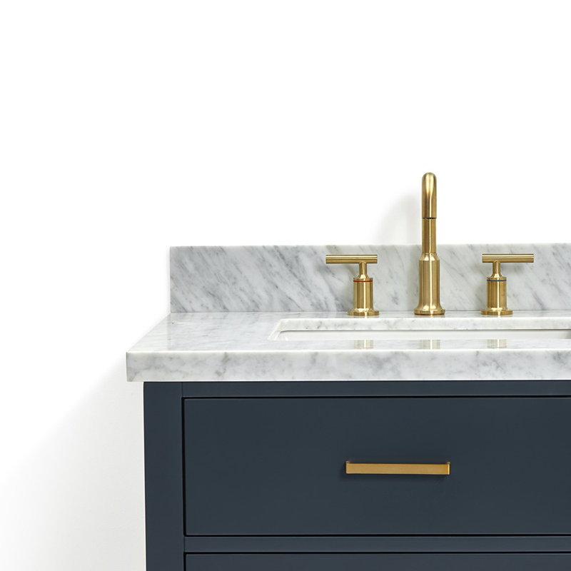 73'' W Double Vanity, Midnight Blue, Satin Brass, 61"