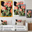 Rétro géranium en rouge et vert I - art mural sur toile florale-87348156-87348157