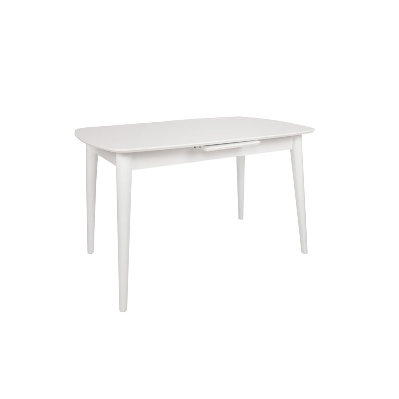 Modern Extendable Dining Table, White, 51.2 x 29.5 x 31.5 Inches | 100% MDF with Durable Plastic Legs | Extends to 63.0 Inches | Supports Up to 90.4 Lbs | Scandinavian Design, Perfect for Contemporary Dining Spaces