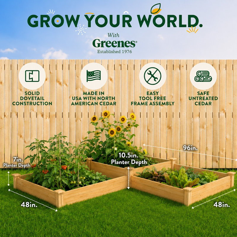 Wood Raised Garden Bed, Cedar