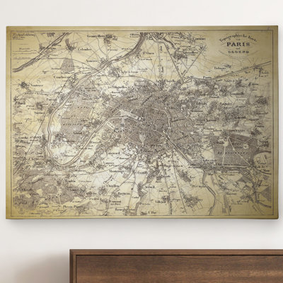 " Antique Paris Stencil Map "