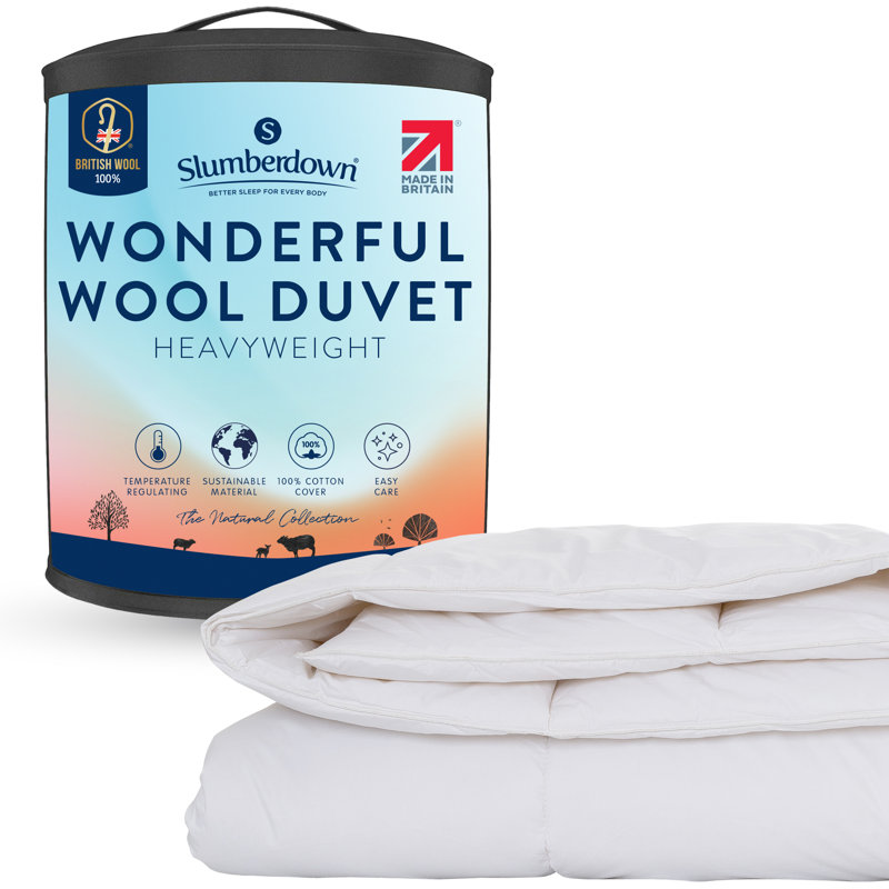Wonderful Wool 10/13.5 tog Cotton Cover Duvet, Super King