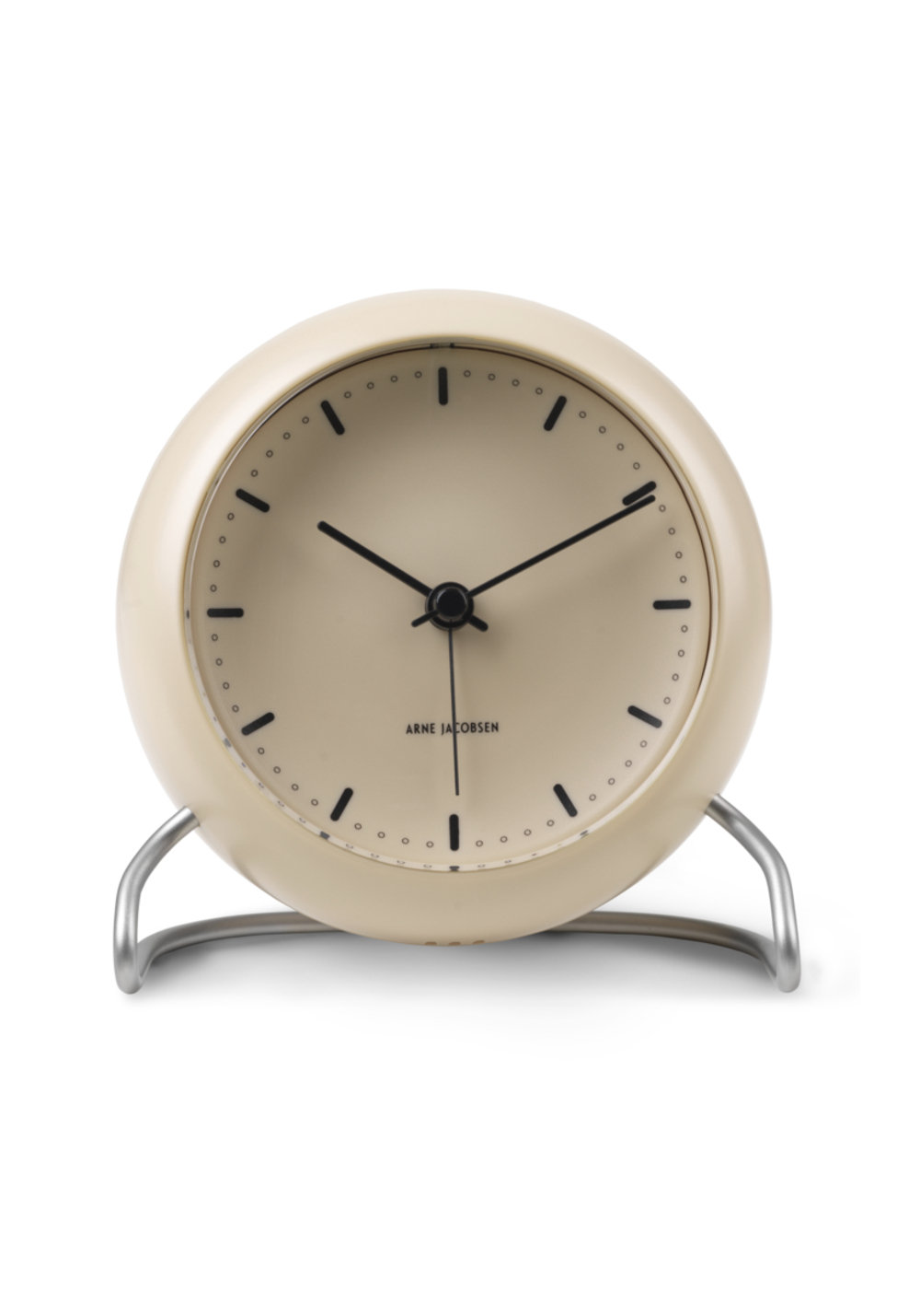 City Hall Analog Electric Alarm Tabletop Clock, Sandy Beige/Silver