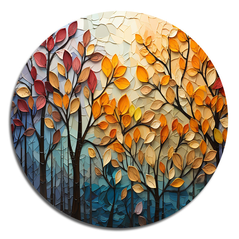 Datto - Art floral rond en métal, H 16 po x l 16 po