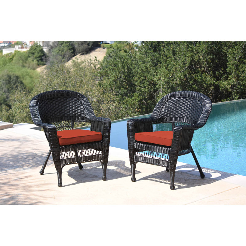 Burrowes Patio Chair with Cushions SET, Gray
