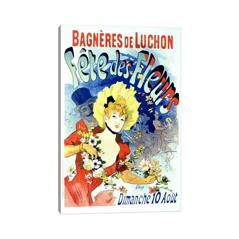 Fete Des Fleurs (Bagneres De Luchon) Vintage Poster - Wrapped Canvas Print, 66.04 cm H x 45.72 cm W x 1.91 cm D