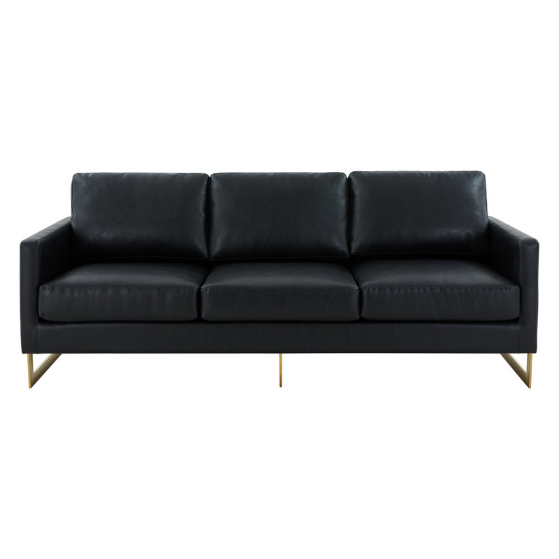 Bellago 83.5'' Faux Leather Sofa, Black
