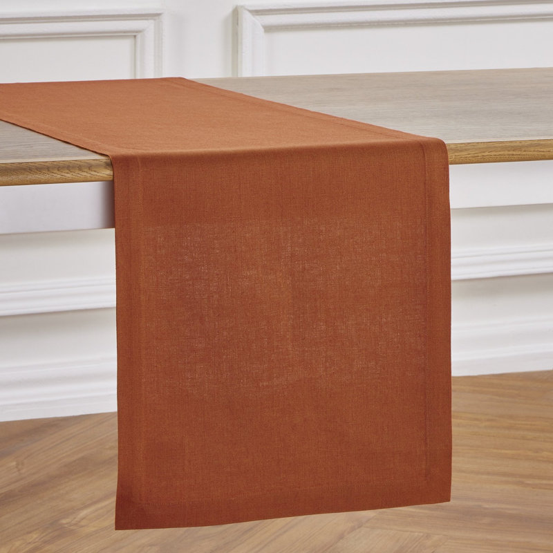 Diana - 100% Pure Linen Table Runner, 60" x 14", Cinnamon