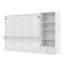 Grand lit escamotable avec compartiments de rangement à hauteur réglable et tablette, cadre de lit mural avec 1 tiroir, lit plateforme pliable multifonctionnel pour petit espace, chambre à coucher, chambre d'amis, blanc-981706234