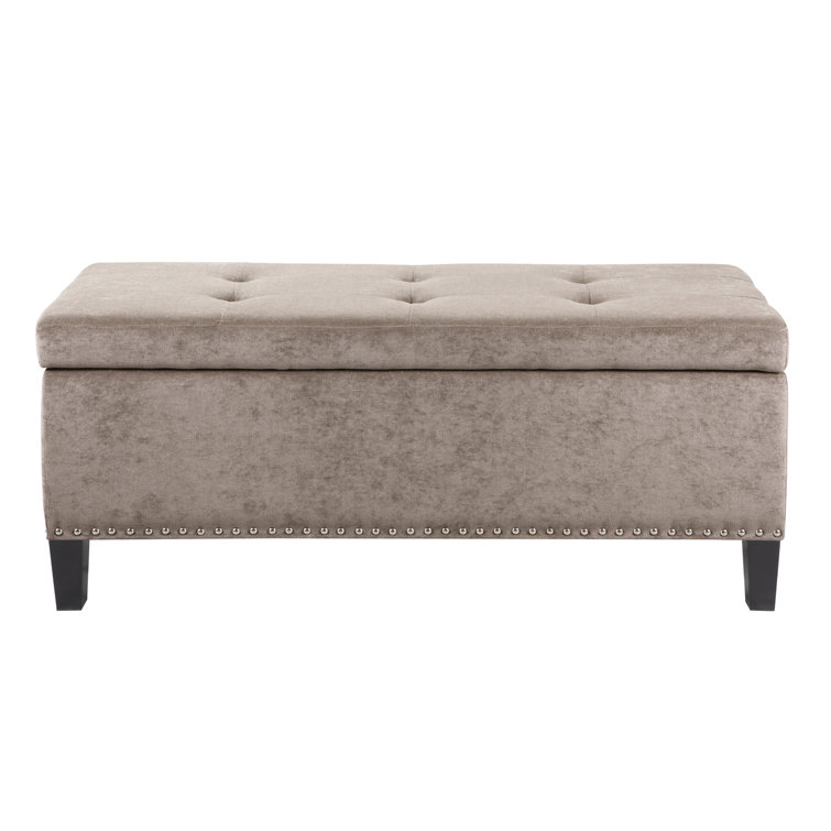 Bishun Button Tufted Soft Close Storage Bench