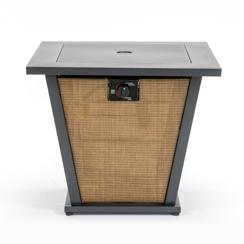 28" Propane Gas Fire Pit Table, 50000 BTU Square Steel Fire Pit  For Outside Patio Deck Garden Courtyard -Brown
