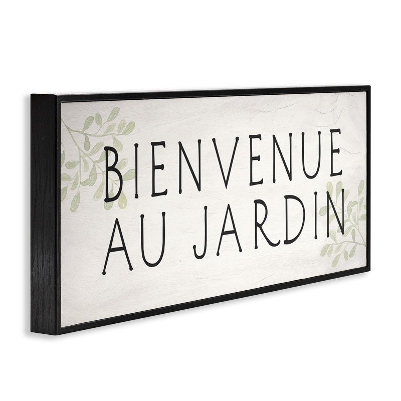  «Welcome to Garden Rustic», estampe numérique encadrée par Daphne Polselli, H 13 po x l 30 po, Giclée encadrée noir minuit
