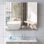 30x26 Inch Double Door Aluminum Medicine Cabinet with Soft-Closing Hinges & Invisible Handle