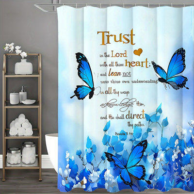 Shower Curtain with Hooks Included