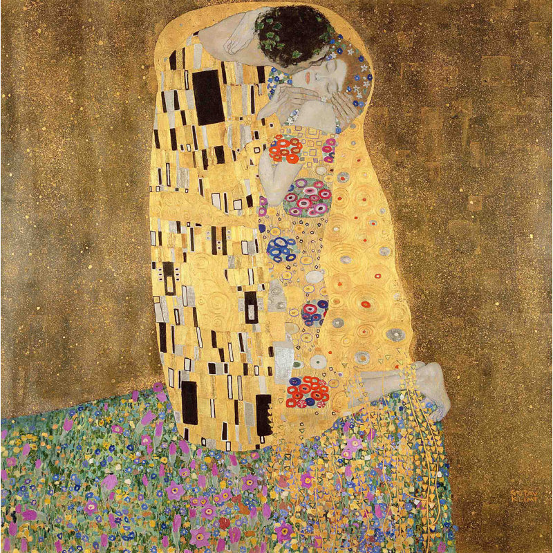 Adhésif décoratif Klimt le baiser (1907), H 24 po x l 24 po