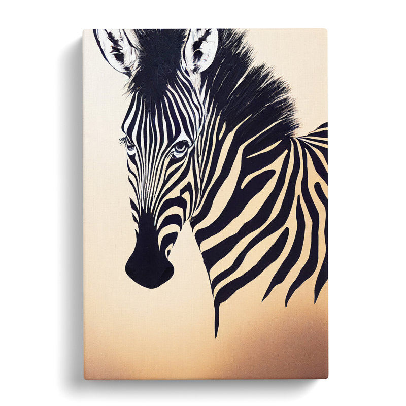 Zebra Portrait - Wrapped Canvas, 50cm H x 35cm W x 3cm D