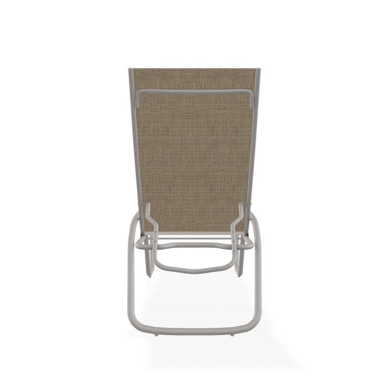 Outdoor Rust-Resistant Metal Chaise Lounge, Textured Warm Gray, Newport