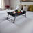 Hank Espresso Finished Wood Breakfast Tray With Foldable Legs, 10.16" H X 24.29" L X 14.82" D