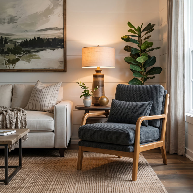 Chaise d'appoint Nubwood Mid Century Modern, Gris foncé