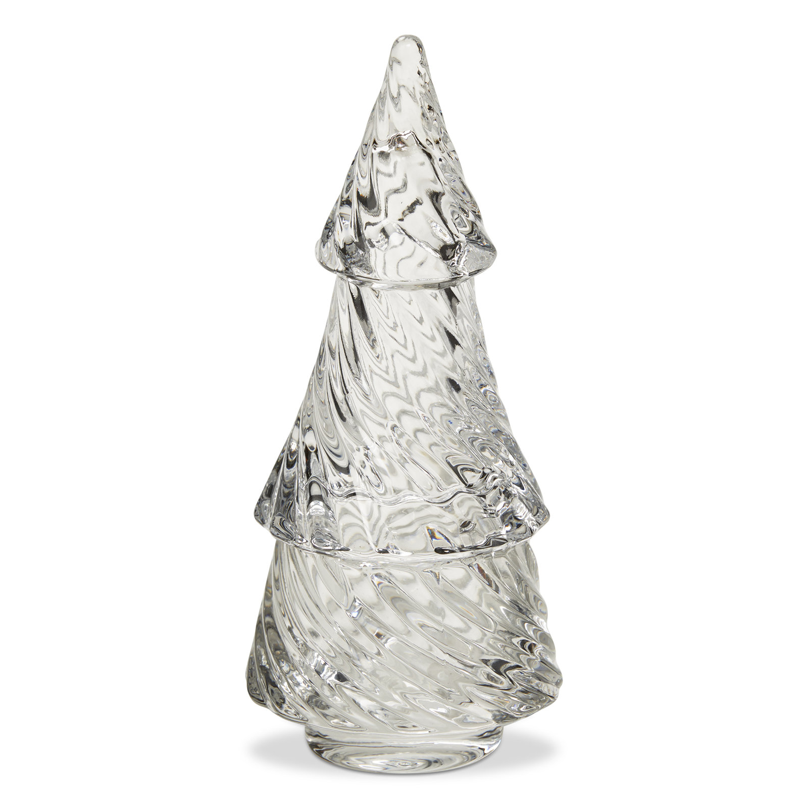 Glass Twist Tree Tealight Holder, Clear