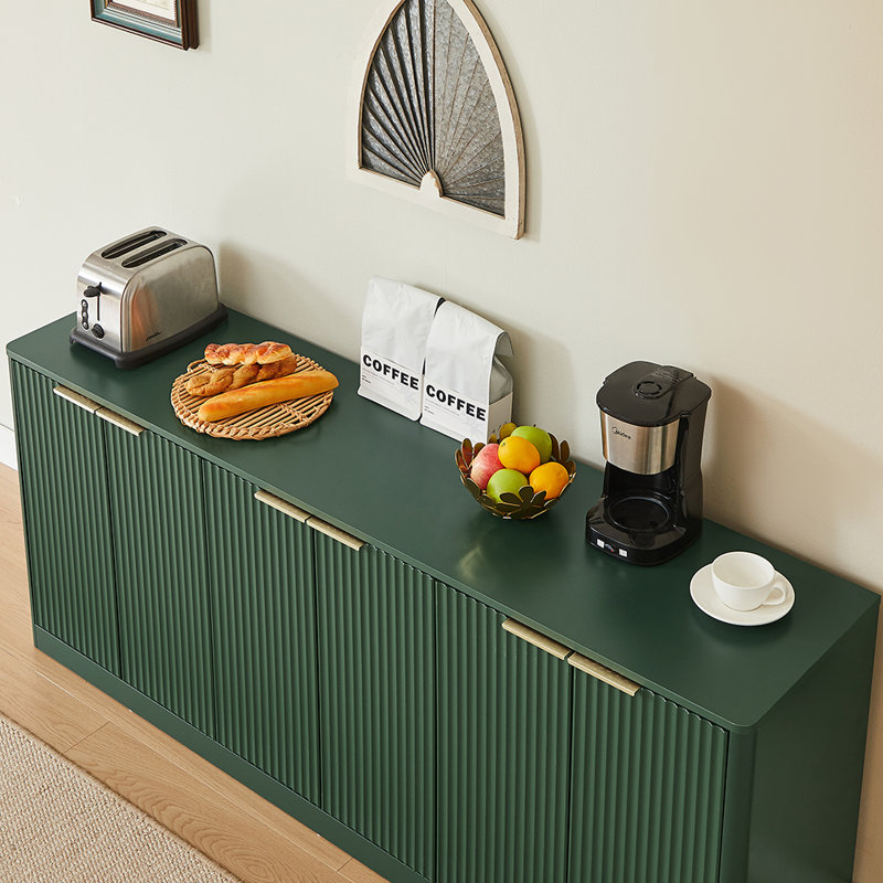 67-Inch Modern Wavy Sideboard, Curved Contour Design Storage Cabinet, 6-Door Cabinet With Storage Function，67.0"L X 15.7"W X 27.7"H