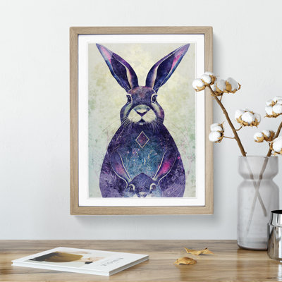 Colourful Watercolour Hare No.2 - Single Picture Frame Painting