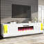 Meuble télé avec foyer 80 po avec foyer, grain de bois moderne ultrabrillant, gris-102051190-103528860
