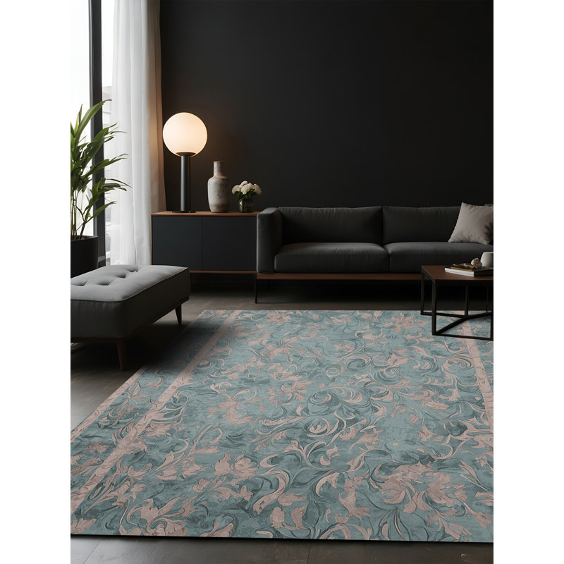 Tapis gris soyeux et moelleux, Carré 6 pi