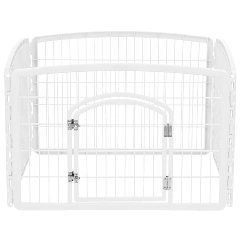 Parc d'exercice à 4 panneaux pour chien avec porte IRIS, 24 po, Blanc