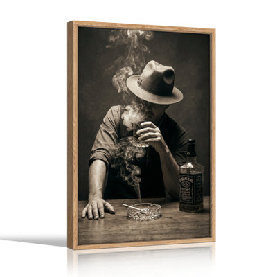 Tableau encadré « Homme qui fume » (1 pièce), 91 x 122 cm