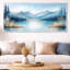 Blanc blanc, lac alpin parmi les sommets, décor mural blanc, impressions encadrées rustiques-1493008595-1493008598