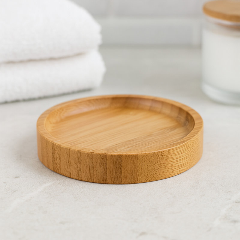 Natural Bamboo Soap Dish Cup