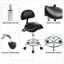 Tabouret de selle ergonomique ajustable à 1 siège et tabouret roulant en similicuir noir
