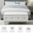 Upholstered Storage Ottoman Bench For Bedroom End Of Bed Faux Leather Rectangular Storage Benches Footrest With Crystal Buttons For Living Room Entryway (White)