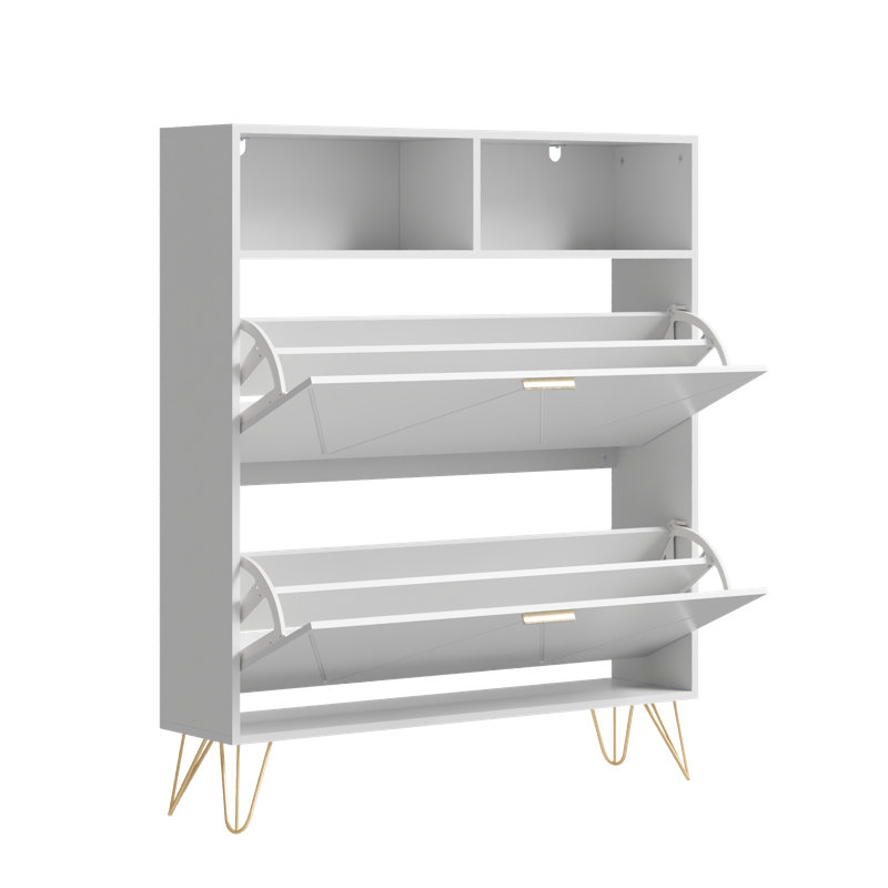 20 Pair Shoe Storage Cabinet, White