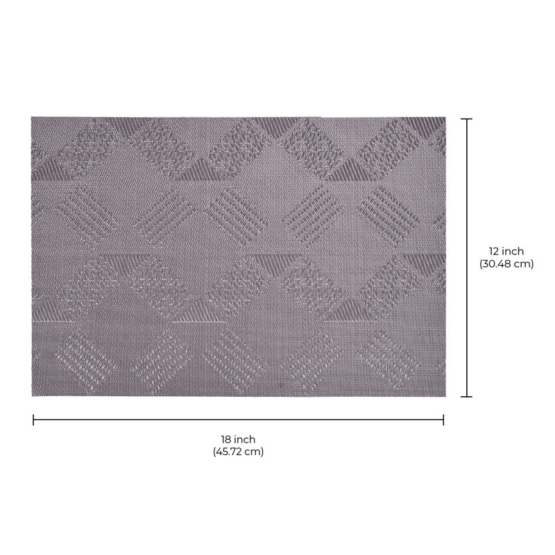 Ensemble de 8 napperons décoratifs en PVC Dec roses gris résistants à la chaleur, Gris