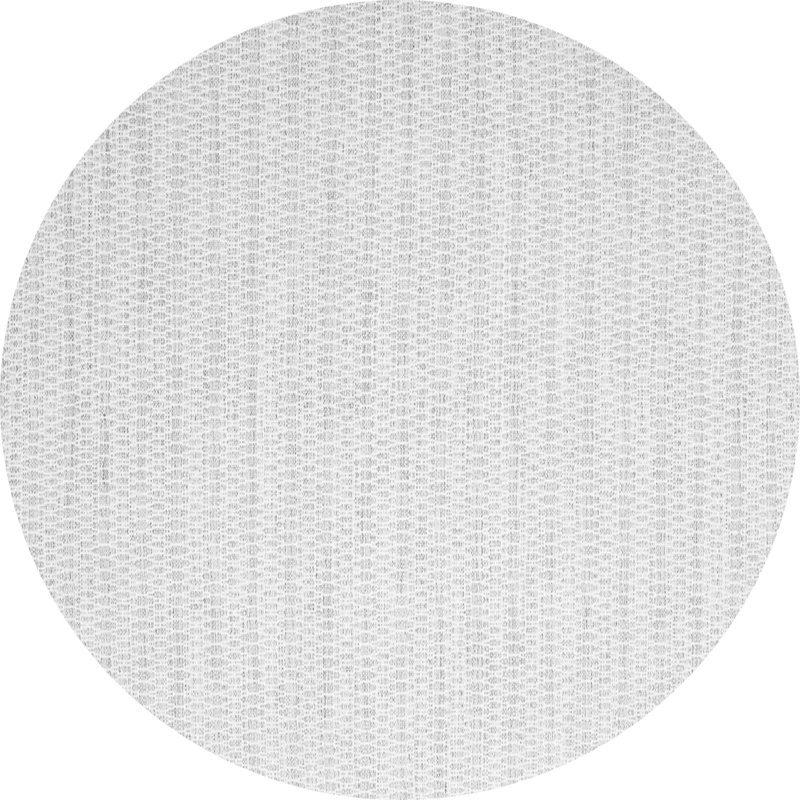 Tapis gris tissé à la machine Muscanell, Rond 8 pi