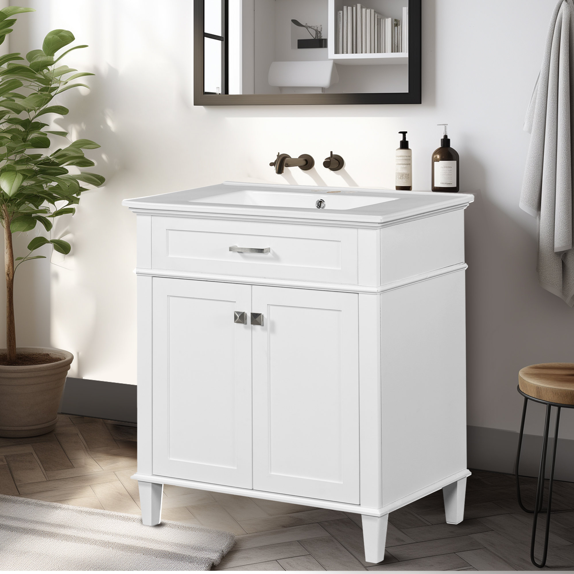 Canora Grey 32-inch bathroom vanity with ceramic basin | Wayfair
