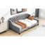 Lit de jour simple de luxe gris avec structure en contreplaqué, polyvalent pour la chambre à coucher et le salon, assemblage facile dans l'assise