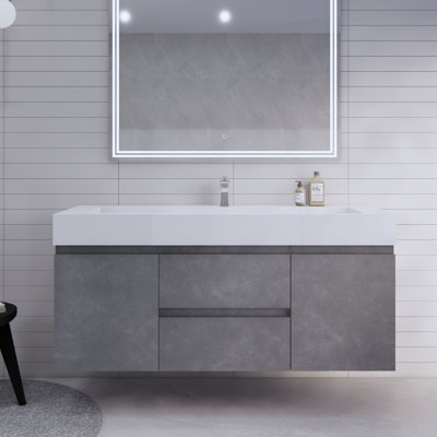 Babajide Bathroom Vanity with Acrylic Top